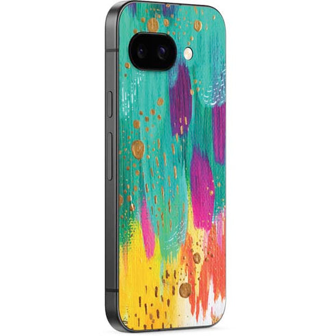 Turquoise Brush Stroke by Etta Vee Google Pixel 9a Skin